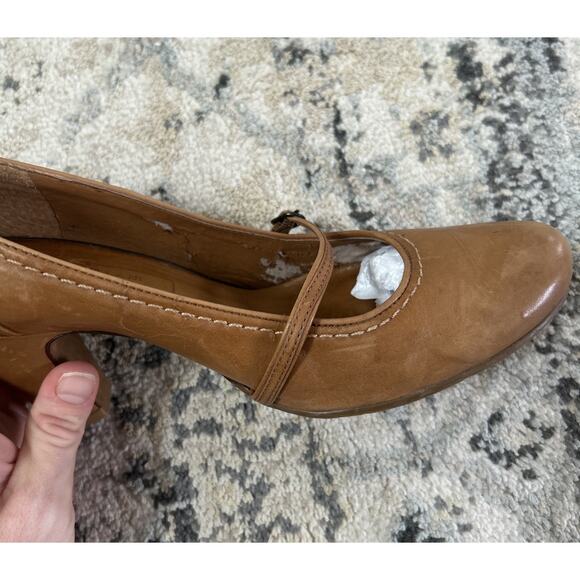 Vintage 90s Antonio Melani Tan Leather Classy Mary Jane Heels Pumps Women’s 8 - Picture 9 of 11